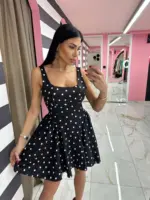 Polka Elegance Mini Dress