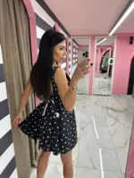 Polka Elegance Mini Dress - Image 3