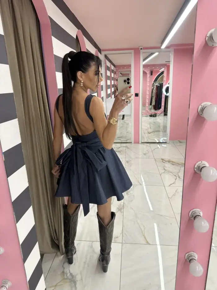 Denim Doll Mini Dress - Image 2