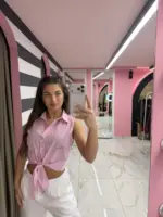 Chic Tie-Up Striped Top