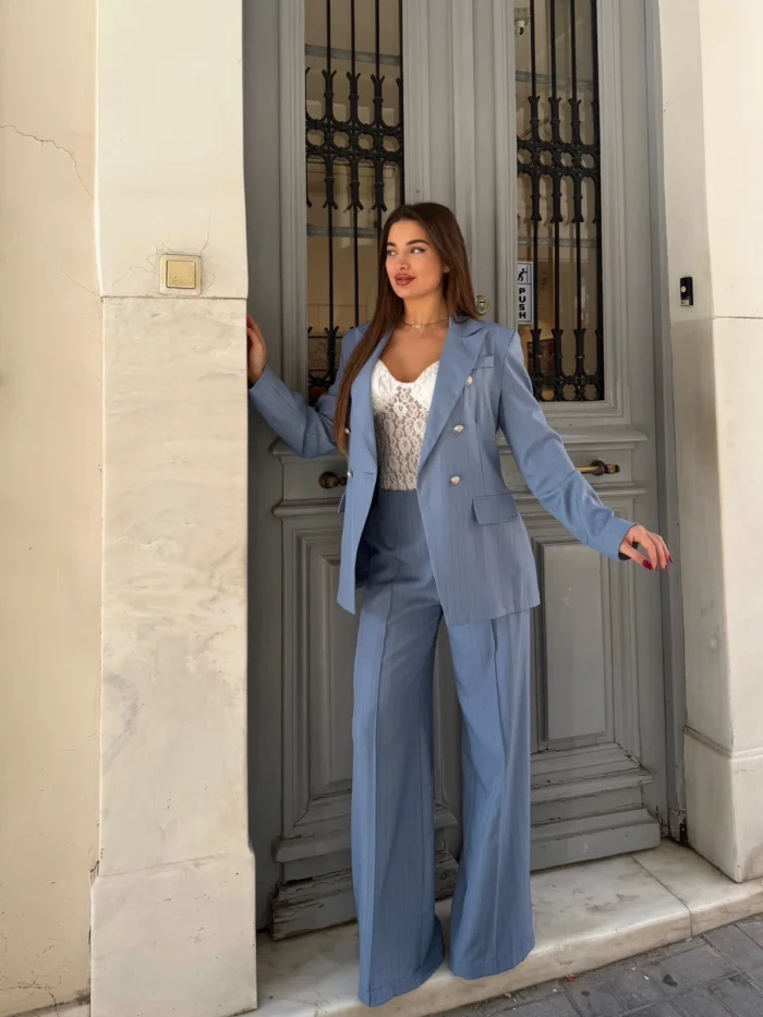 Elegant Pinstripe Suit Set - Image 7