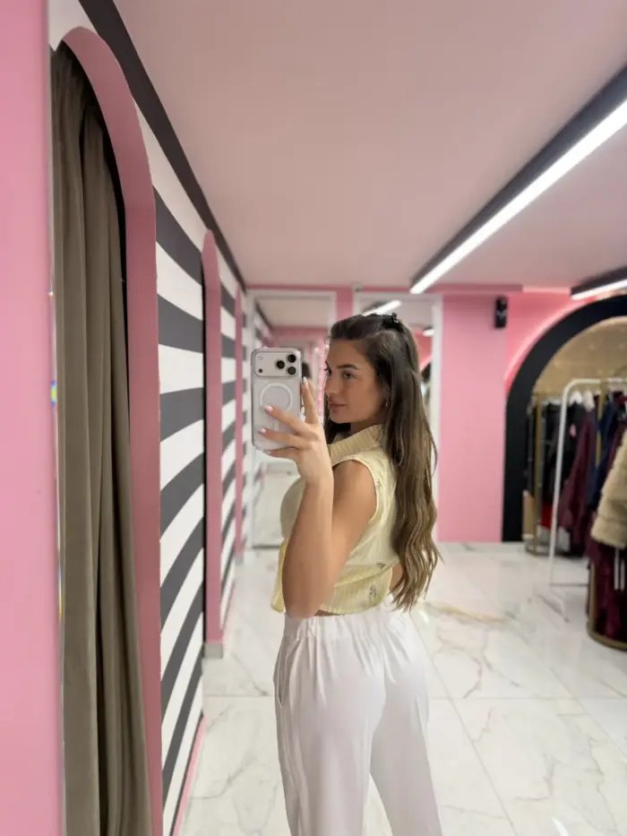 Chic Tie-Up Striped Top - Image 6