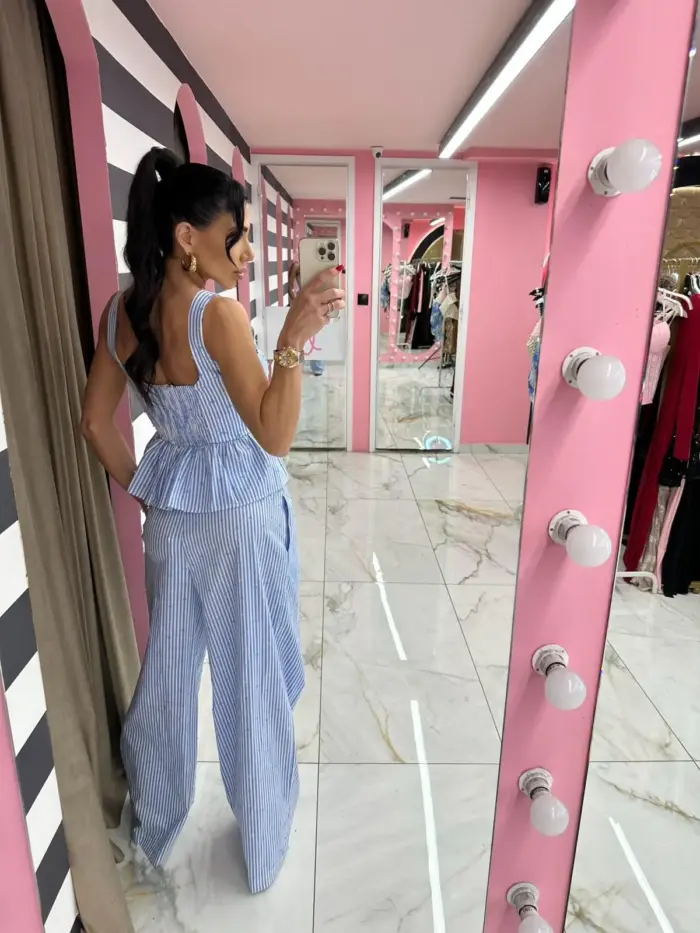 Lumina Striped Wide Leg Pants - Image 2