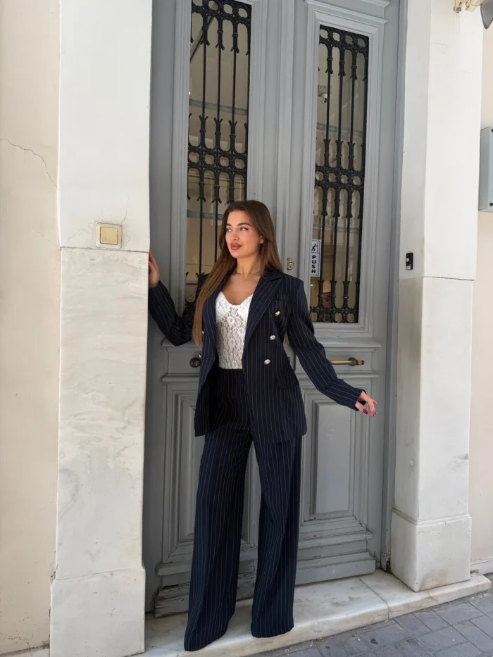 Elegant Pinstripe Suit Set - Image 9