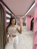 Chic Tie-Up Striped Top - Image 4