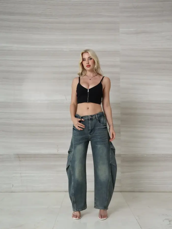 Denim Balloon Fit Jeans - Image 3